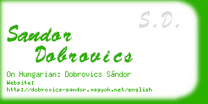sandor dobrovics business card