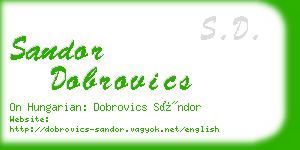 sandor dobrovics business card